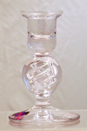 Handmade glass balmoral clear candlestick