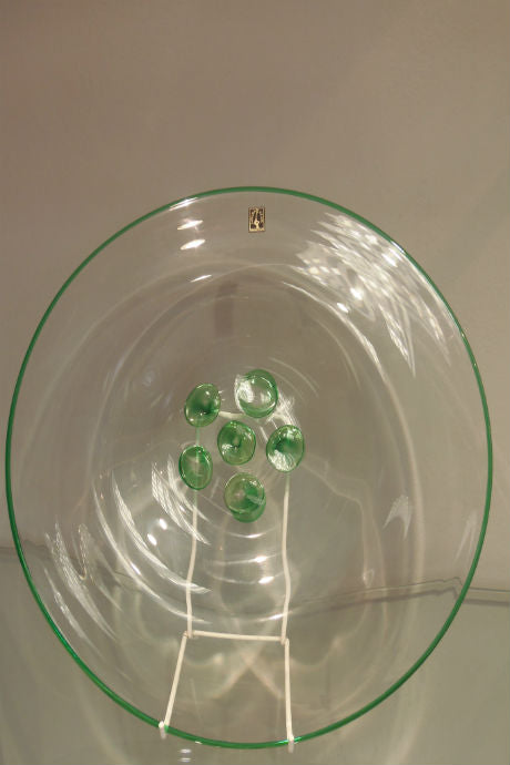 Handmade glass cosmos emerald plate