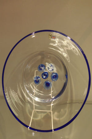 Handmade glass cosmos sapphire plate
