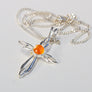 Forever into glass cremation cross necklace
