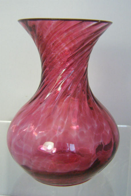 Handmade glass ruby posy vase