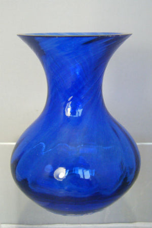 Handmade glass sapphire posy vase