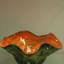 Handmade glass green rainforest platter
