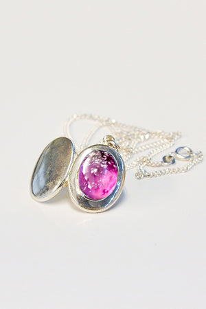 Forever into glass cremation ashes necklace
