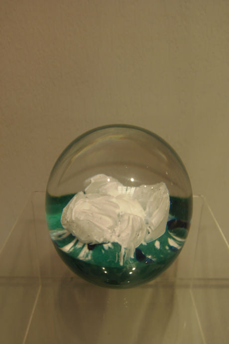 Handmade glass limited edition Arctic Ice paperweight