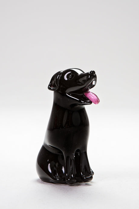 Handsome Black Labrador figurine by Langham Glass, Norfolk