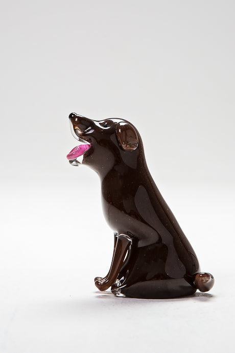 Chocolate Labrador, handmade at Langham Glass, Norfolk