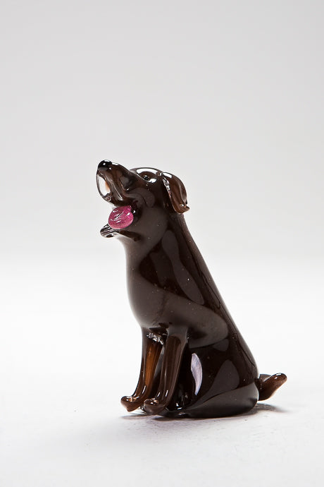 Chocolate Labrador, handmade at Langham Glass, Norfolk