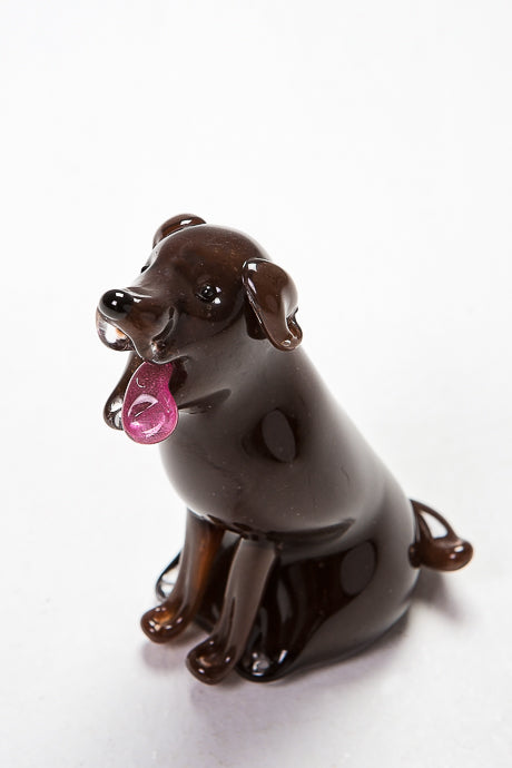 Chocolate Labrador, handmade at Langham Glass, Norfolk