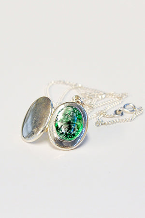 Forever into glass cremation ashes necklace