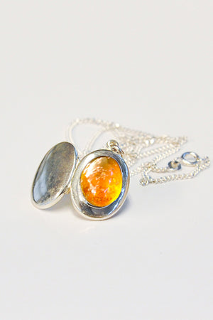 Forever into glass cremation ashes necklace