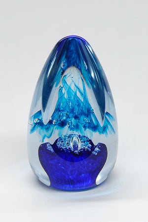 Forever into Glass Sapphire and Turquoise Paperweight