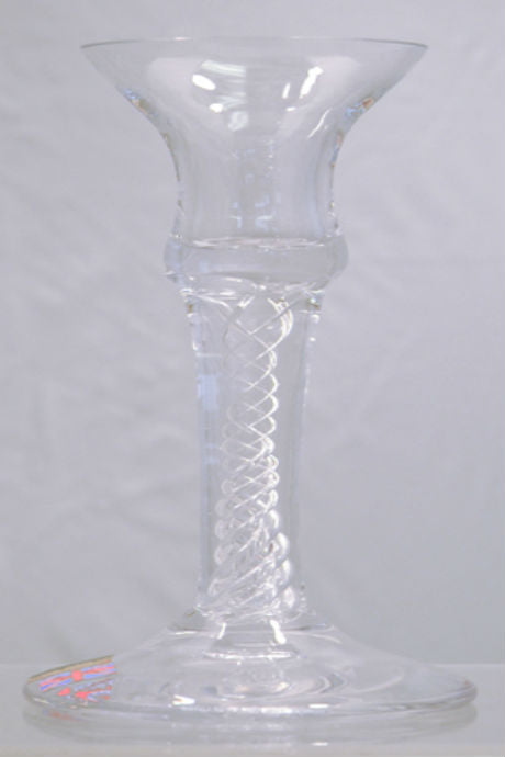 Handmade glass olde english clear candlestick