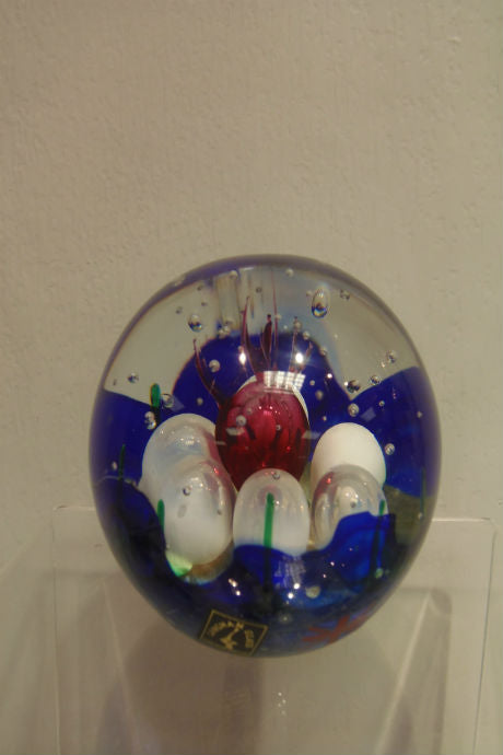Handmade glass limited edition Pacific paperweight