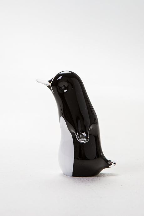 Black and white Penguin handmade in Norfolk at Langham Glass