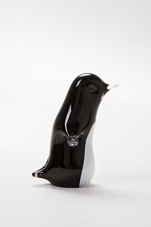 Black and white Penguin handmade in Norfolk at Langham Glass