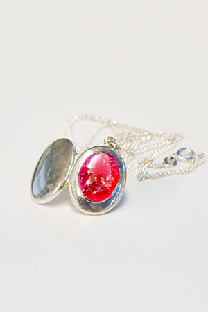 Forever into glass cremation ashes necklace