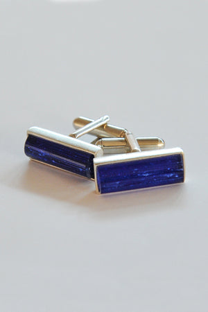 thumbnail image 2 of Yellow & Blue Glass Cufflinks - Cuff Daddy 2 of 12