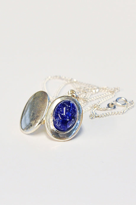 Forever into glass cremation ashes necklace