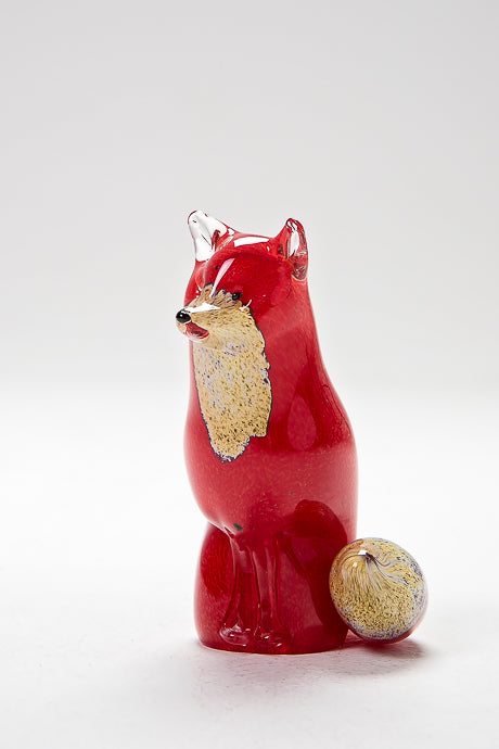 Beautiful Sitting Fox, handmade by Langham Glass in Norfolk