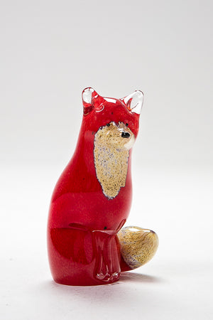 Sitting Fox, handmade by Langham Glass in Norfolk