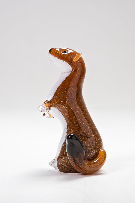 Standing Stoat, handmade at Langham Glass, Norfolk