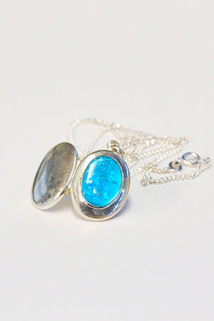 Forever into glass cremation ashes necklace