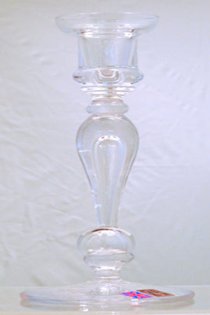 Handmade glass windsor clear candlestick