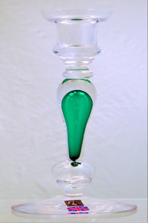 Handmade glass windsor emerald candlestick